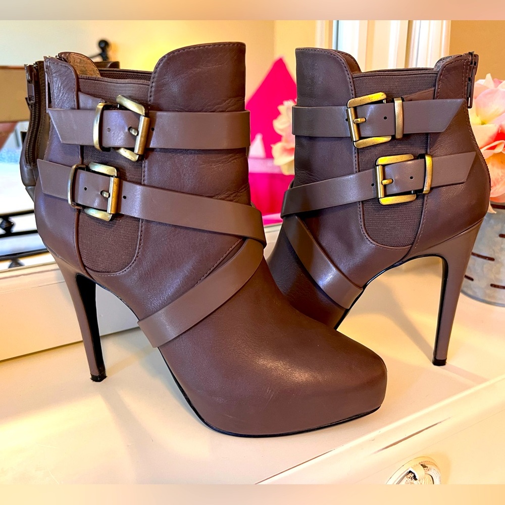 Charles by David Charles brown stiletto ankle booties